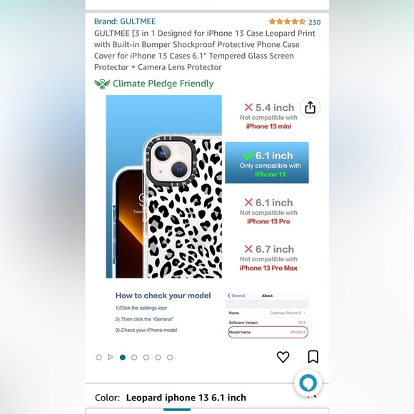 NWT Leopard iPhone 13 case - Picture 3 of 6